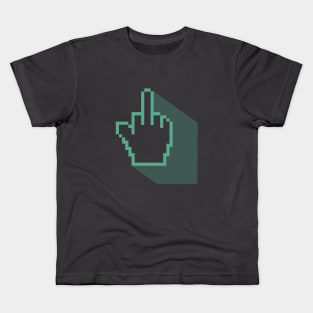 80s 90s pixelated middle finger Kids T-Shirt